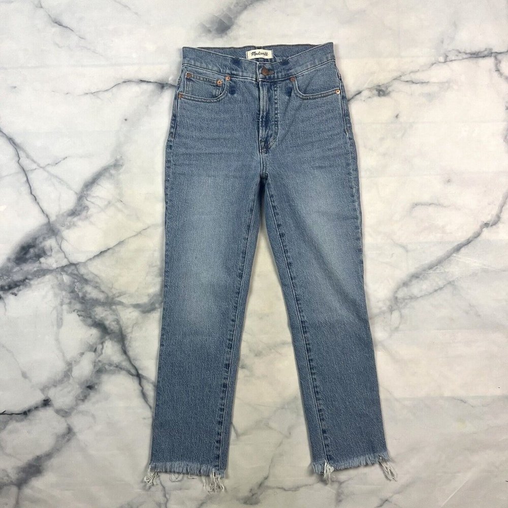 Madewell The Petite Perfect Vintage Jeans Size 25P Petite Ainsworth Frayed *FLAW - Picture 3 of 15